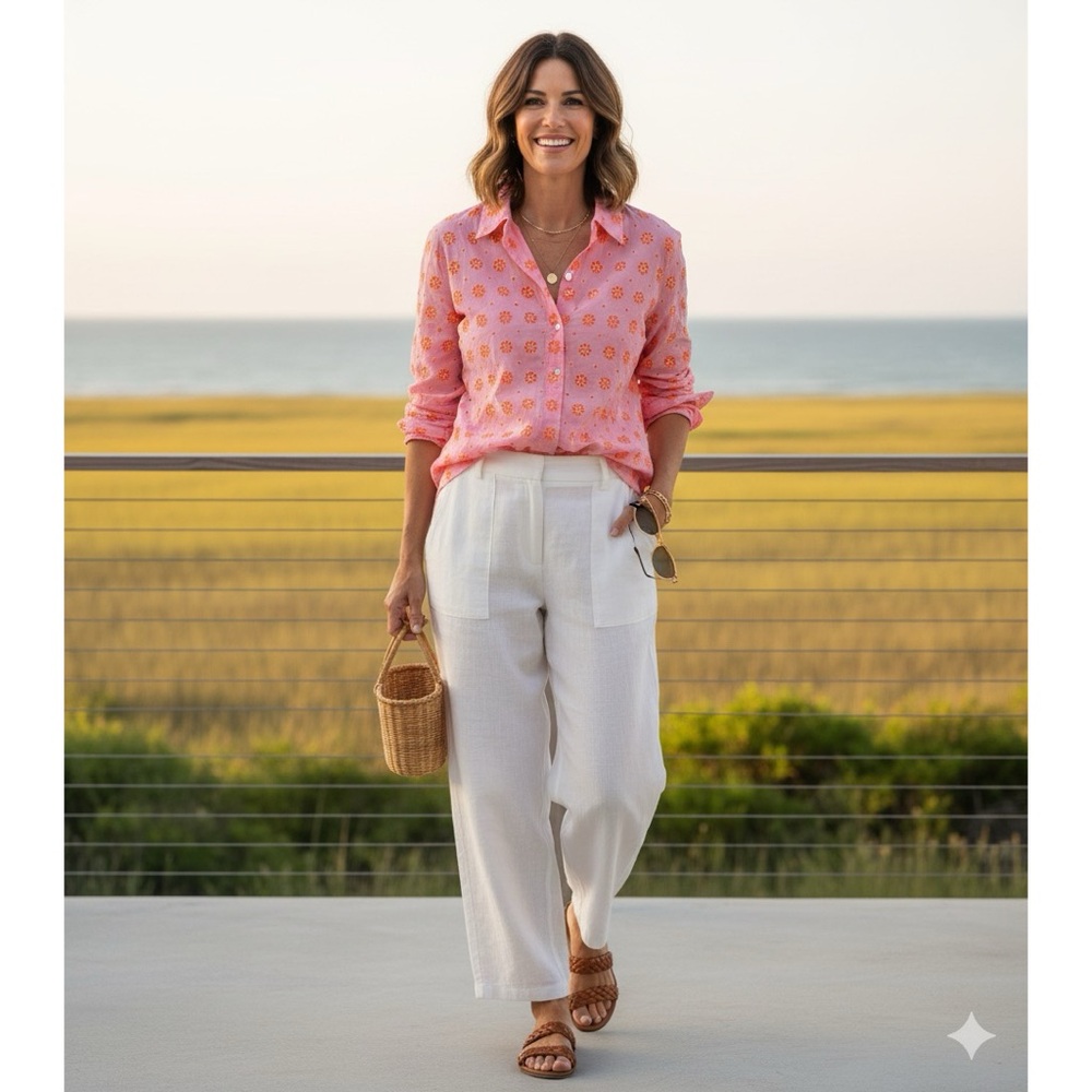 BODEN Watermelon Punch Relaxed Cotton Shirt‎